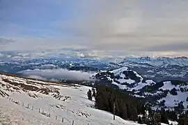 View of the alps of central Switzerland from Rigi&nbsp;Kulm.