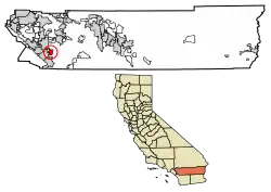 Location of French Valley in Riverside County, California.