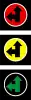 S-3a - directional traffic light with signals for driving straight ahead and turning left