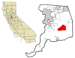 Location in Sacramento County and the state of California