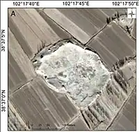 Fortifications of Sanjiaocheng (top view), built c.800 BCE, Shajing culture.