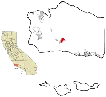 Location in Santa Barbara County and the state of California