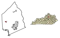 Location of Stamping Ground in Scott County, Kentucky.