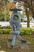 Boyum's Blue Tripod Lantern in Madison, Wisconsin