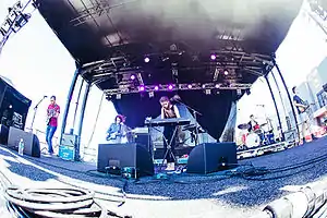 Snakadaktal performing at the Melbourne Laneway Festival in February 2013