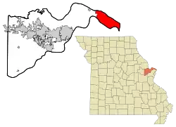 Location of West Alton, Missouri