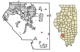 Location of Fayetteville in St. Clair County, Illinois.