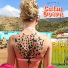 Cover art of "You Need to Calm Down" showing Swift's back with images of snakes turning into butterflies