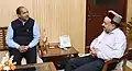 The Chief Minister of Himachal Pradesh, Shri Jai Ram Thakur meeting the Union Minister for Science & Technology, Earth Sciences and Environment, Forest & Climate Change, Dr. Harsh Vardhan, in New Delhi on July 17, 2018