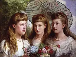 The three daughters of King Edward VII and Queen Alexandra, 1883
