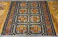 Tiling with plain and Encaustic tiles arranged in geometric patterns, surrounded by parquet floor, the Chapel, Liverpool Royal infirmary