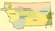 Image 17Early tribal treaty territories in Montana (from History of Montana)