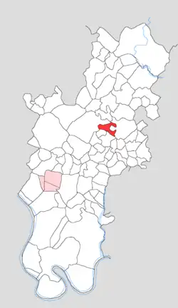 Map showing Nagla Suraj in Tundla block