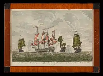 Image 11Painting from 1772 depicting British and French sailors at battle with Dulcignottes (Ulcinj pirates). These pirates were defeated on 5 September 1772. (from Albanian piracy)