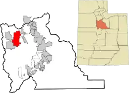 Location in Utah County and the state of Utah
