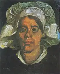 Head of a Peasant woman with white hood (Gordina de Groot), 1885, Kröller-Müller Museum, Otterlo, Netherlands (F85)