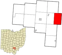 Location in Vinton County and the state of Ohio.