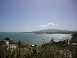View of the baie des Sables taken from Pandop with Tiebaghi massif in the background