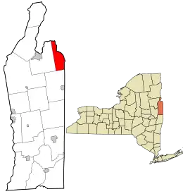 Location in Washington County and the state of New York.