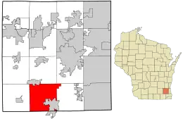 Location in Waukesha County and the state of Wisconsin.