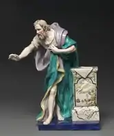 Demosthenes, version c. 1800 of a figure from the 1780s, over 18 inches tall (47.5&nbsp;cm), by Enoch Wood