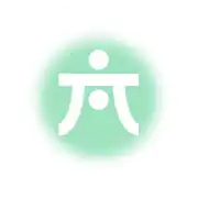 Symbol on a seafoam-colored background