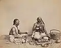 a glòt pitcher (far right) of a Brahmin priest, circa 1855–62.