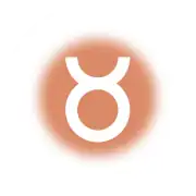 The symbol on a background colored as Venus, its ruling planet