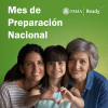 Tres generaciones de mujeres en una familia están juntas. Mes Nacional de Preparación.